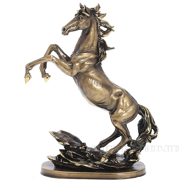 Фигурка декоративная Конь (сусальное золото), L30W15H40 см оптом