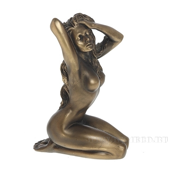 Фигура декоративная Девушка на коленях (бронза золото)L9,5W5,5H14,5см оптом