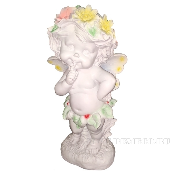 Фигура декоративная Ангел в цветах 43см оптом