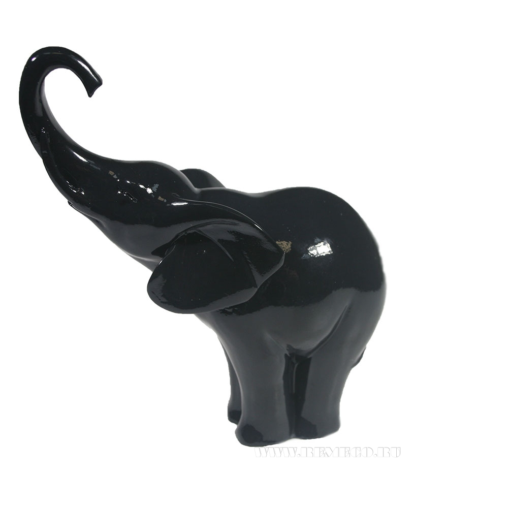 Фигура декоративная Слон (черный глянец), L15W7H16 см оптом
