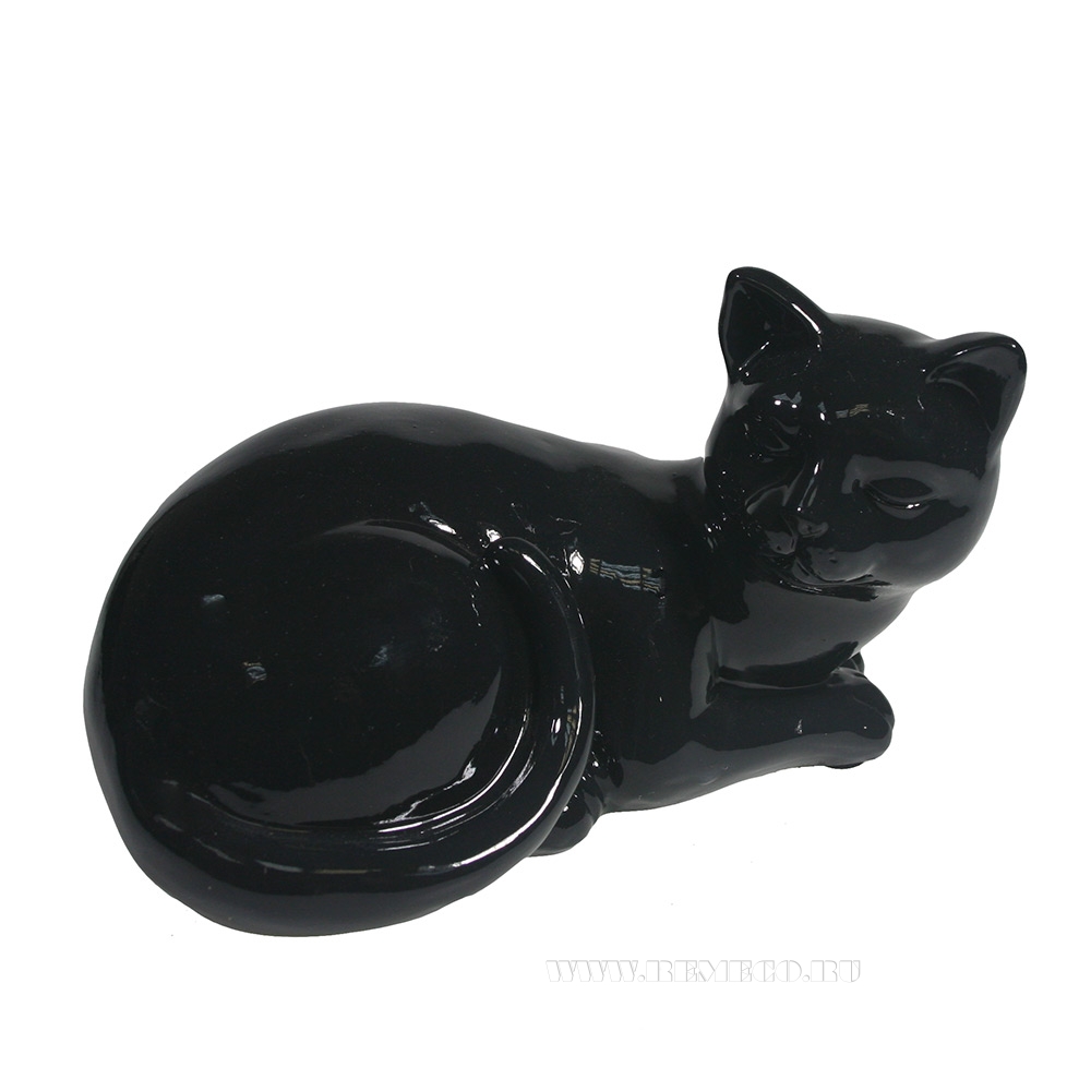 Фигура декоративная Кошка (черный) L17W11H10.5 оптом