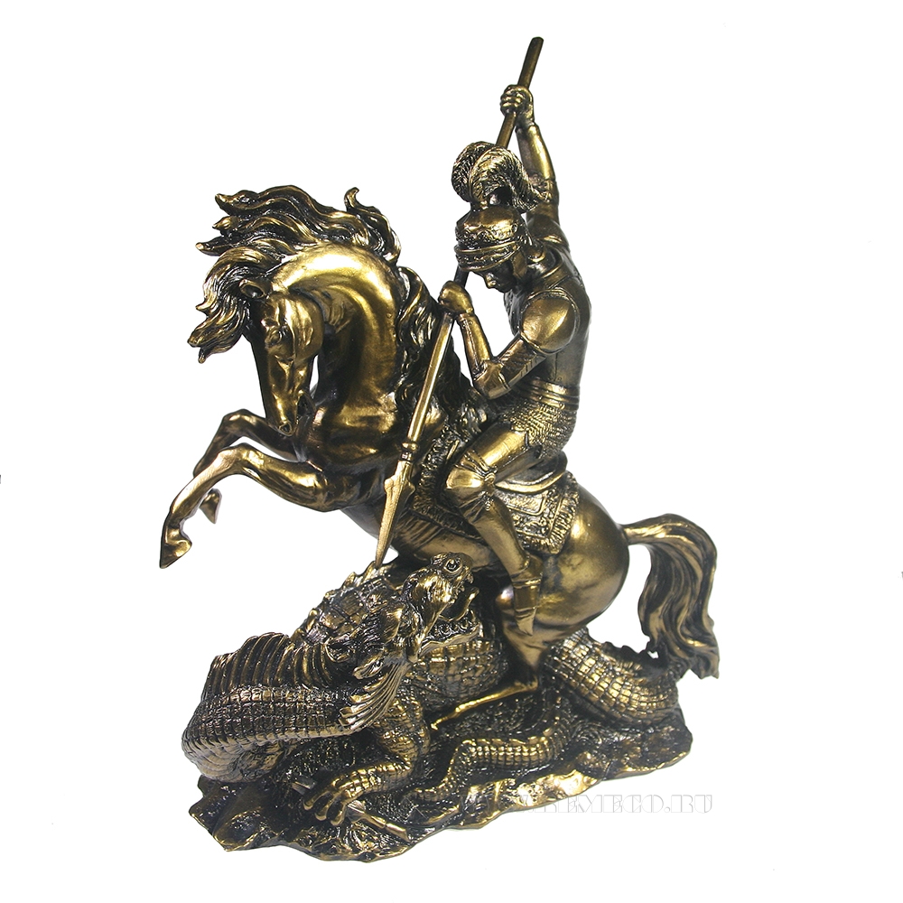 Фигура декоративная Георгий Победоносец (золото) L12W25H31 оптом