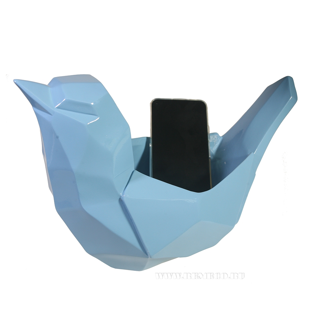 Изделие декоративное Подставка для мелочи Птичка (голубой) L33W16,5H21 оптом