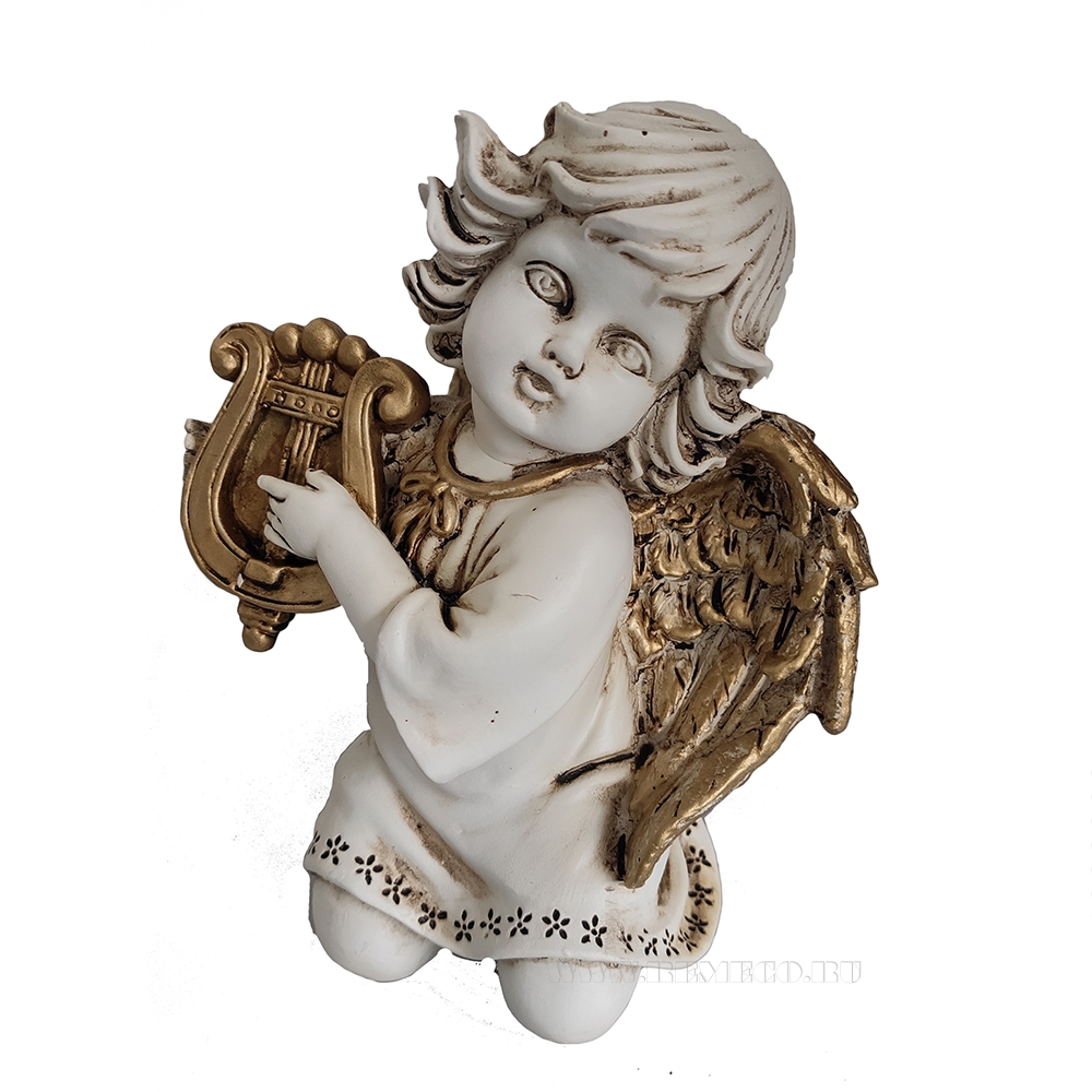 Фигура декоративная Ангел с лирой L11,5W8,5H15 оптом