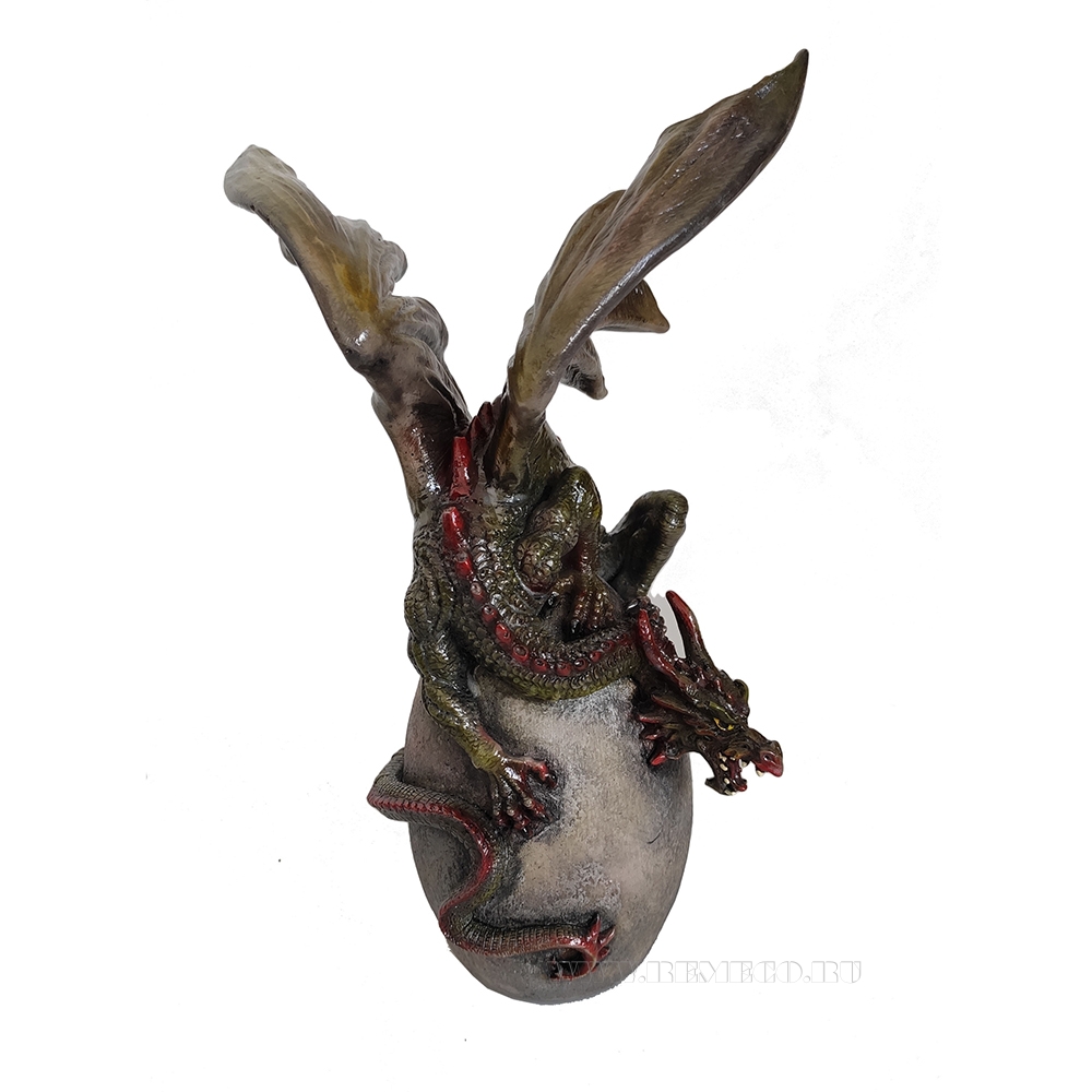 Фигура декоративная Дракон на яйце (акрил) L13W9H17,5 оптом