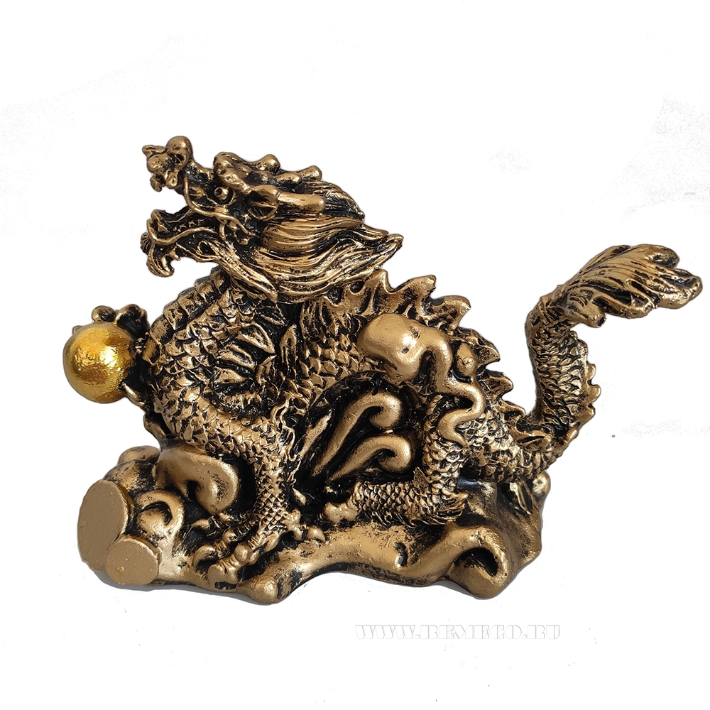 Фигура декоративная Китайский дракон (золото) L10.5W4H8.5 см оптом