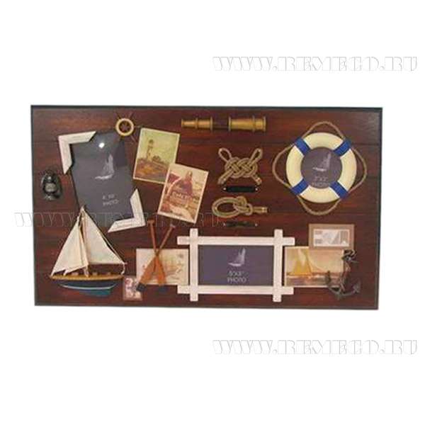Панно с 3 фоторамками 13х18 см, 10х15 см,8х8 см, L56 W3 H33 см оптом